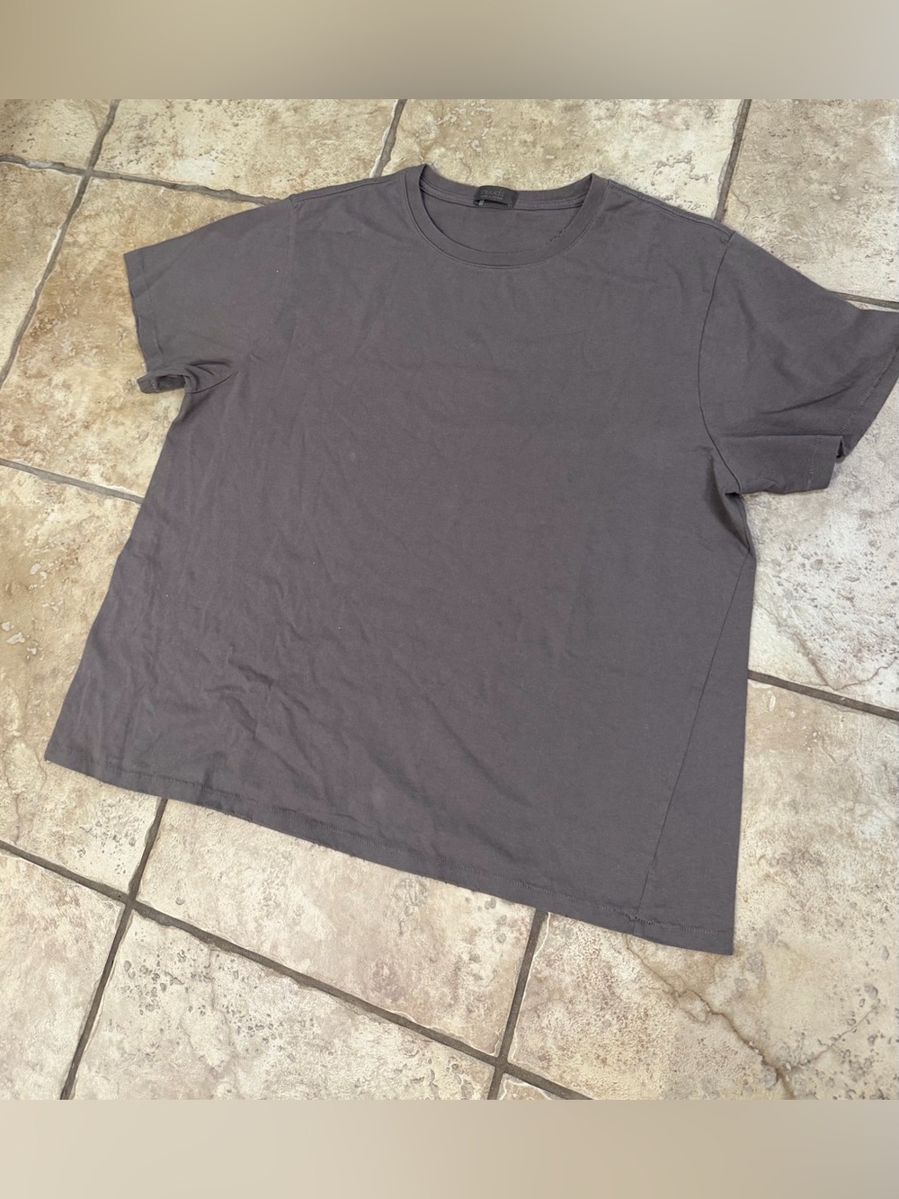 nuuds Vintage Cotton Everyday T-Shirt Womens L Gray Single Stitch Crewneck Tee